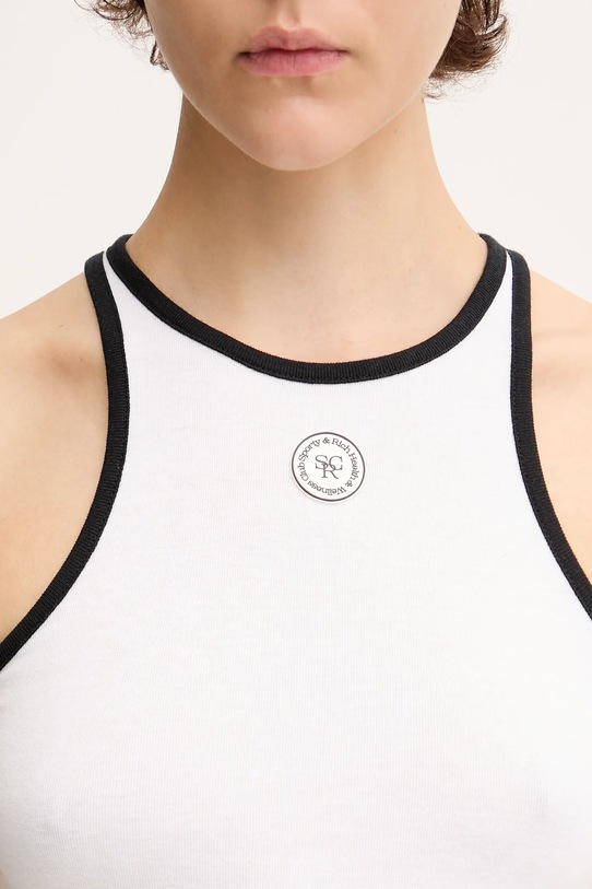 Sporty & Rich top bawełniany Srhwc Ribbed Tank biały TO080622305WH01
