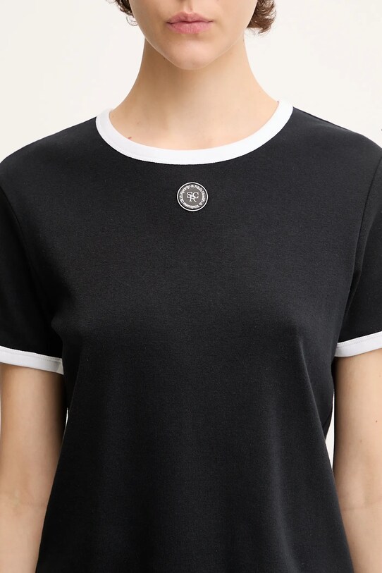 Sporty & Rich t-shirt bawełniany Srhwc Ringer czarny TO081622305BA01