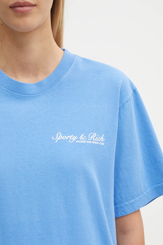 Sporty & Rich t-shirt bawełniany Syracuse niebieski TO043621306BL102