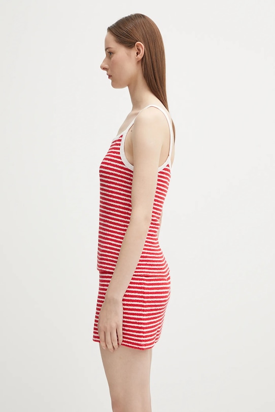 Sporty & Rich top Serif Logo Striped Terry Tank TO083602300ST67 red SS25
