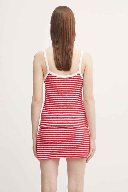 Clothing Sporty & Rich top Serif Logo Striped Terry Tank TO083602300ST67 red