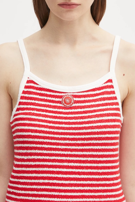 Sporty & Rich top Serif Logo Striped Terry Tank czerwony TO083602300ST67