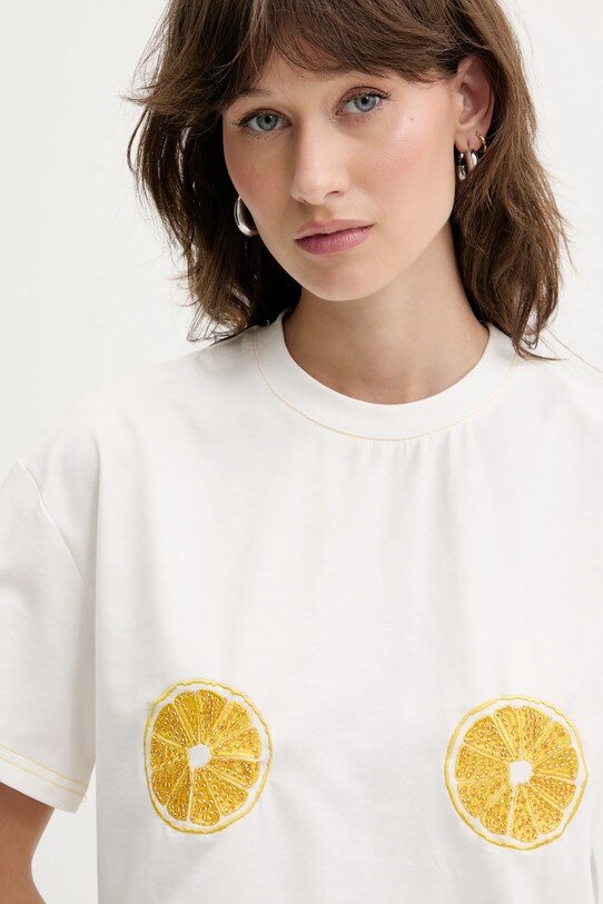 Never Fully Dressed t-shirt beżowy NFDTO1764