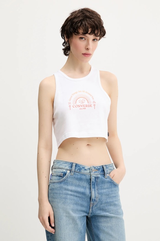 Converse top bawełniany nadruk biały 10027755.A02