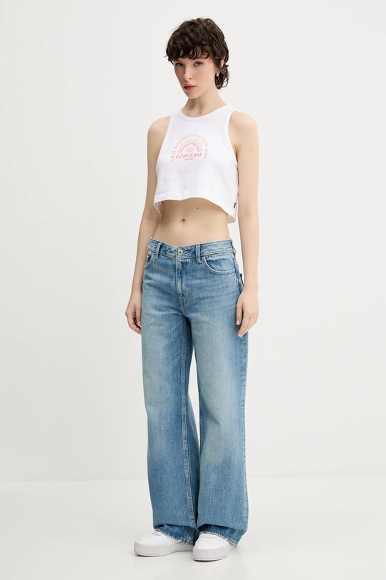 Converse top bawełniany 10027755.A02 biały SS25