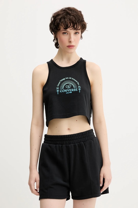 Converse top bawełniany nadruk czarny 10027755.A01