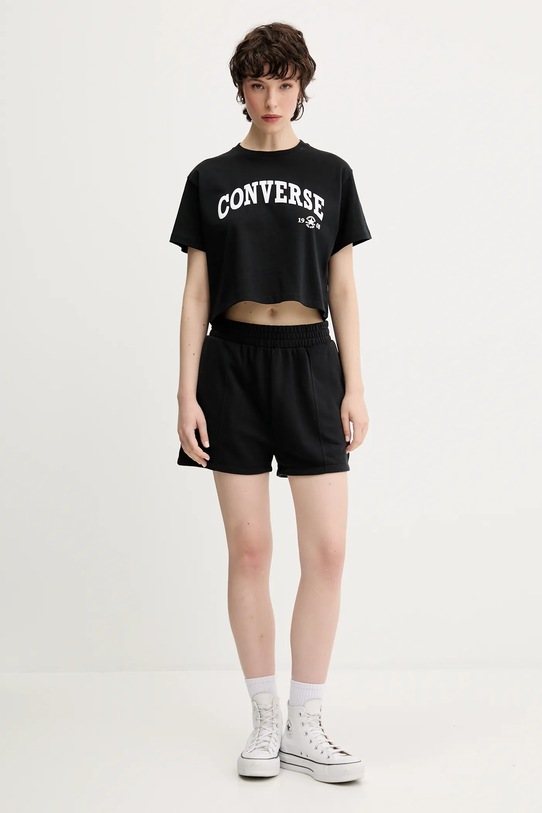 Converse t-shirt bawełniany 10026367.A02 czarny SS25