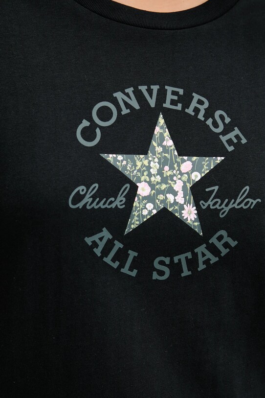 Bavlněné tričko Converse 10027751.A02 černá