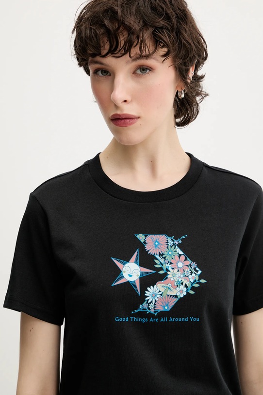 Converse t-shirt bawełniany czarny 10027752.A01