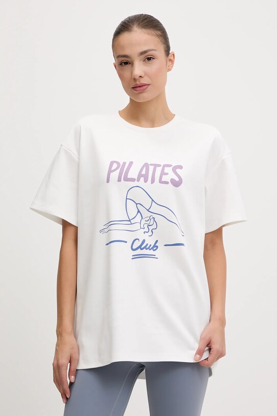 Bavlnené tričko JOYINME Boxy potlač biela Tshirt.Boxy