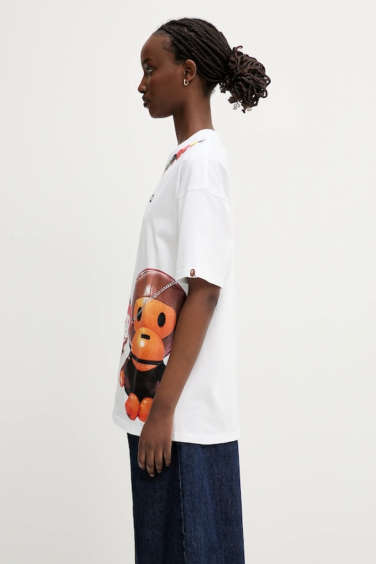 A Bathing Ape cotton t-shirt Baby Milo Fake Print Oversized 2L30209012 white SS25
