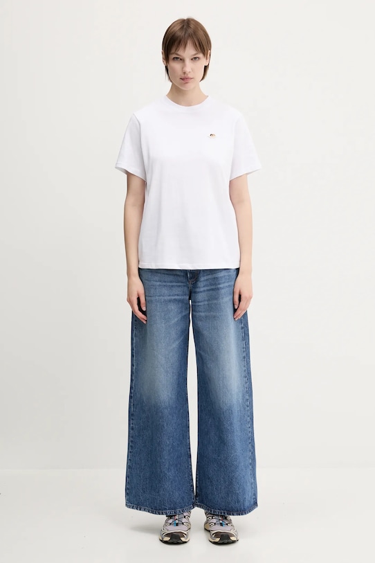 Fiorucci tricou din bumbac Angel Patch Slim Fit W02SPTSH101CJ01WH01 alb