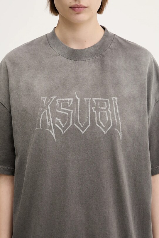 KSUBI t-shirt bawełniany kingdom boyfriend szary WSP25TE008
