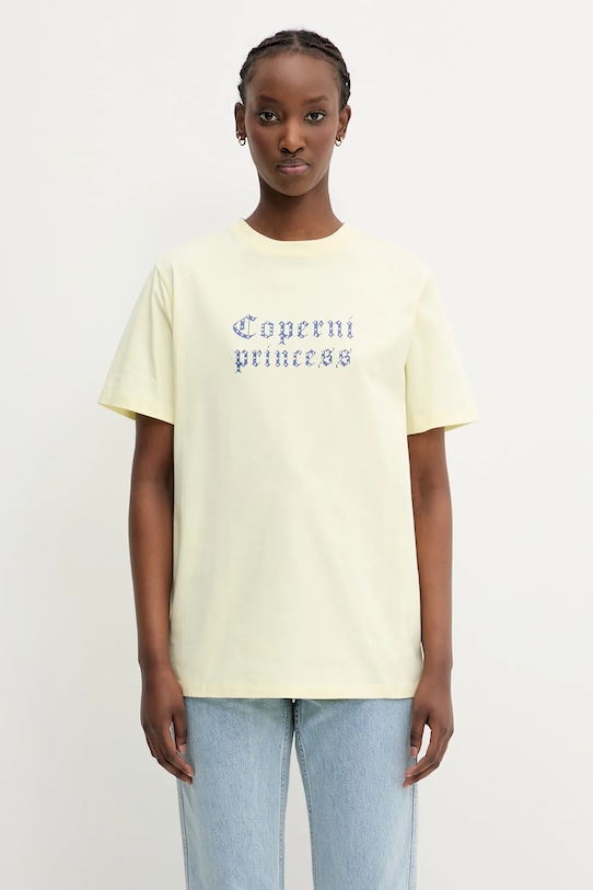 Coperni x Disney Princess tricou din bumbac imprimeu galben DJS03CRF5017