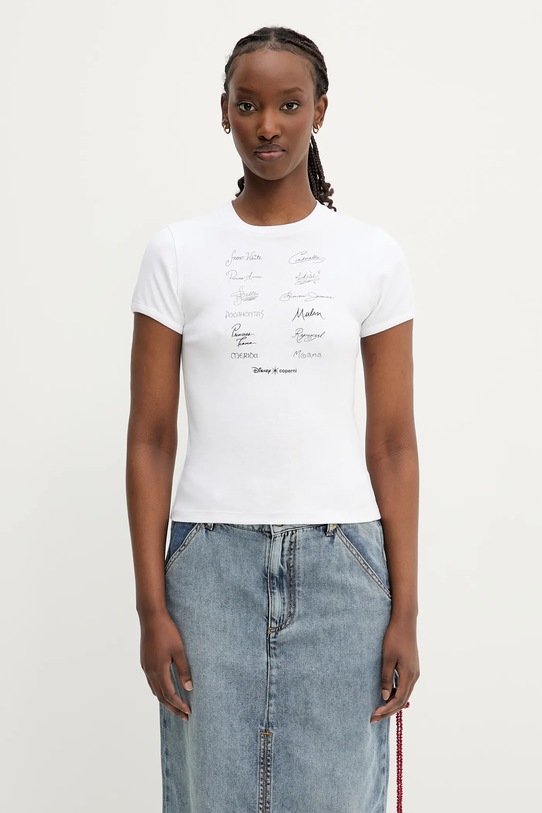 Coperni x Disney Signatures tricou din bumbac Slim-Fit print alb DJS07F5037