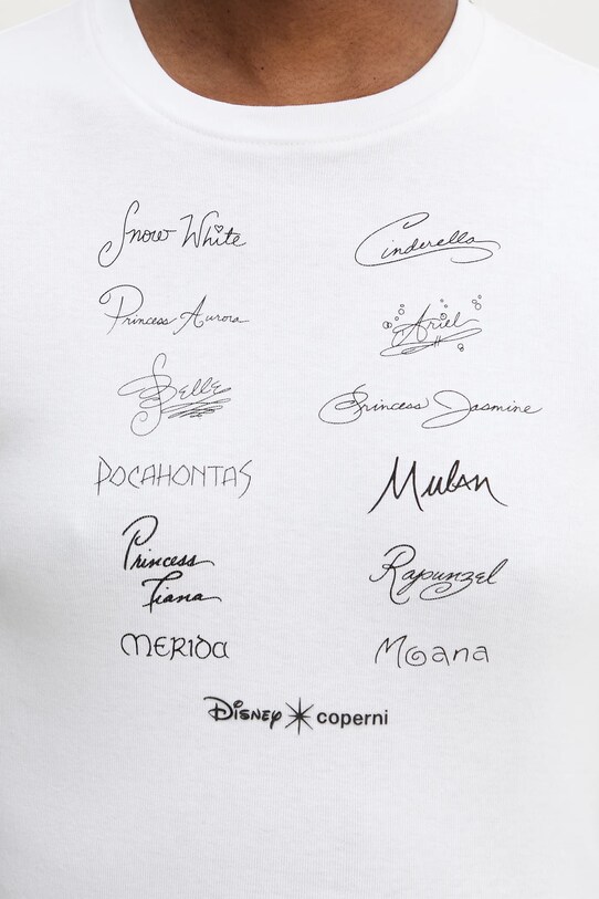 Бавовняна футболка Coperni x Disney Signatures Slim-Fit білий DJS07F5037