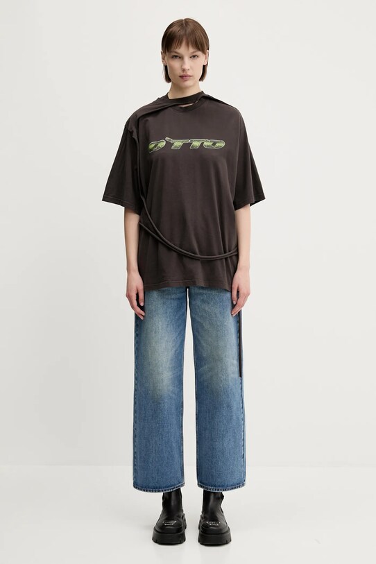 Ottolinger t-shirt bawełniany Oversized 115.103415.02 brązowy