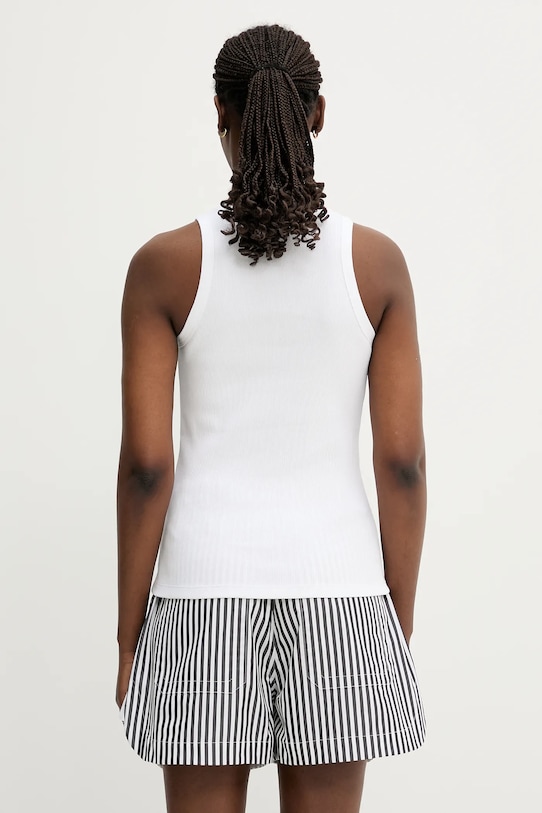 Одежда Хлопковый топ Coperni Rib Logo Tank COPJS12F5033 белый
