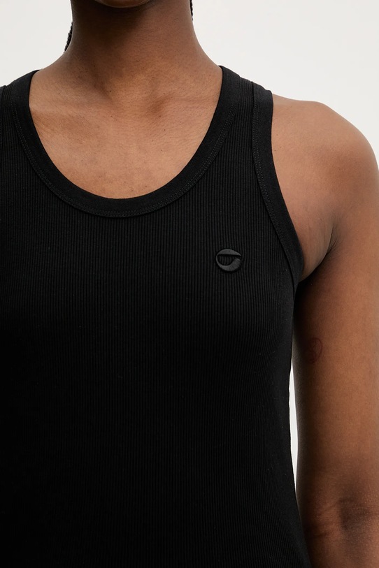 Хлопковый топ Coperni Rib Logo Tank чёрный COPJS12F5033