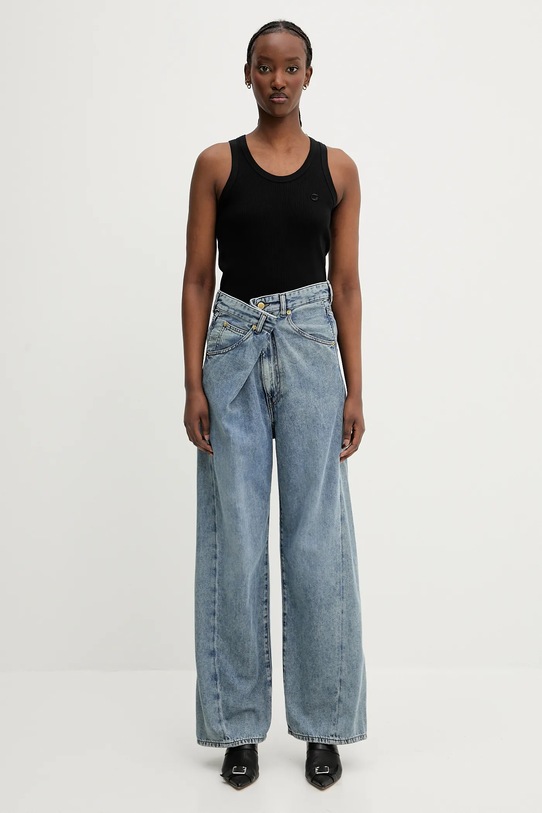 Хлопковый топ Coperni Rib Logo Tank COPJS12F5033 чёрный