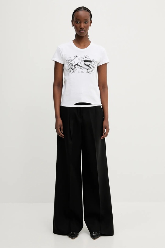 Βαμβακερό μπλουζάκι MM6 Maison Margiela S62GD0199.M20108.100 λευκό