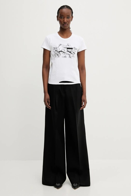 Βαμβακερό μπλουζάκι MM6 Maison Margiela S62GD0199.M20108.100 λευκό