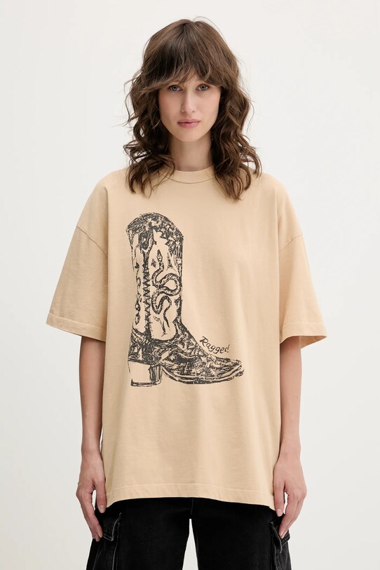 The Ragged Priest t-shirt bawełniany nadruk beżowy RPSS251073JS