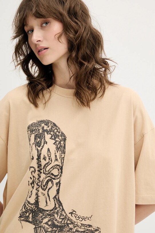 The Ragged Priest t-shirt bawełniany beżowy RPSS251073JS