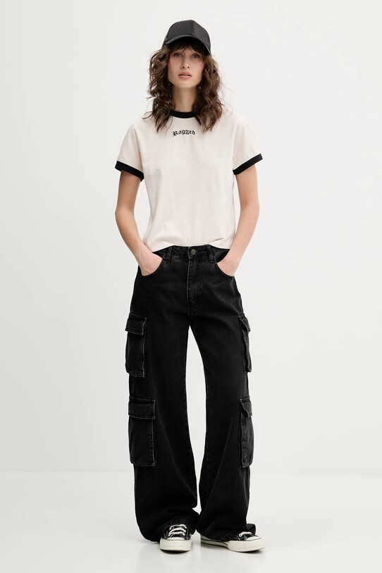 The Ragged Priest tricou din bumbac RPSS251084JS bej SS25