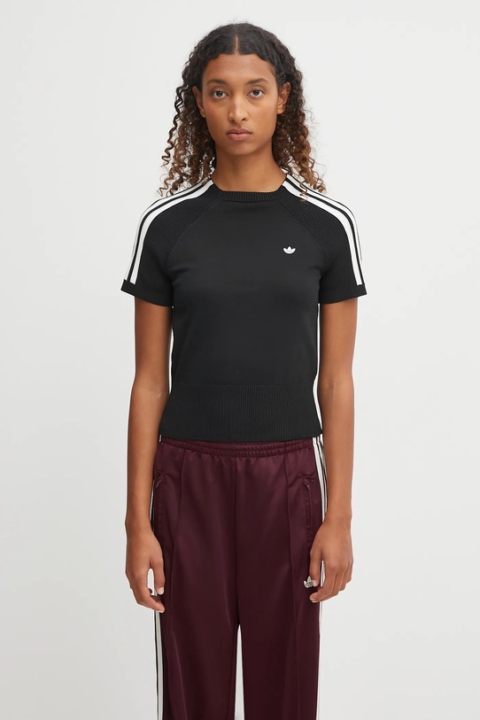 Тениска adidas Originals Cali Tee вталена черен JW2518
