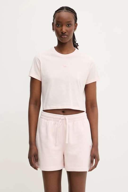 Pamučna majica Maison Kitsuné Baby Fox Patch Baby regular roza MW00105KJ0008