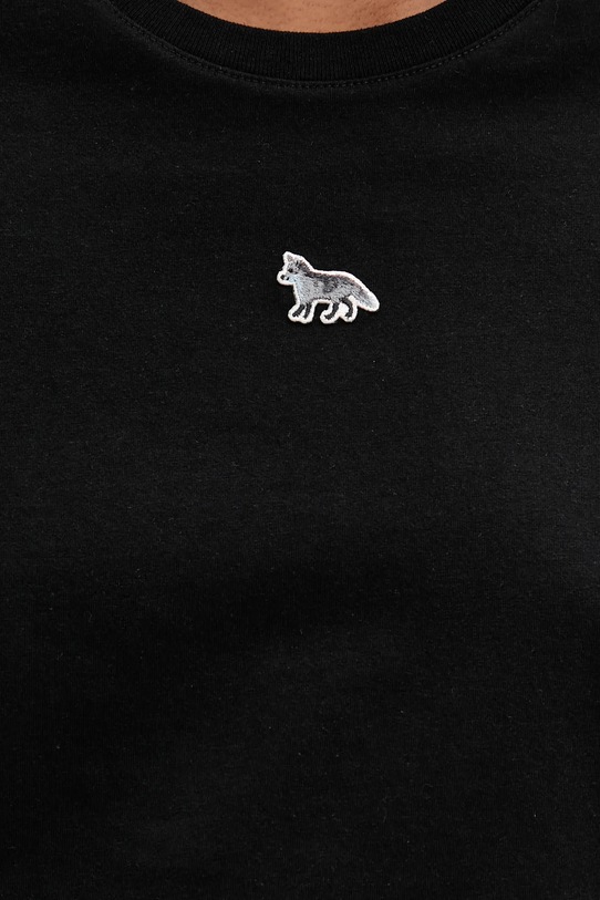 Бавовняна футболка Maison Kitsuné Baby Fox Patch Baby чорний MW00105KJ0008