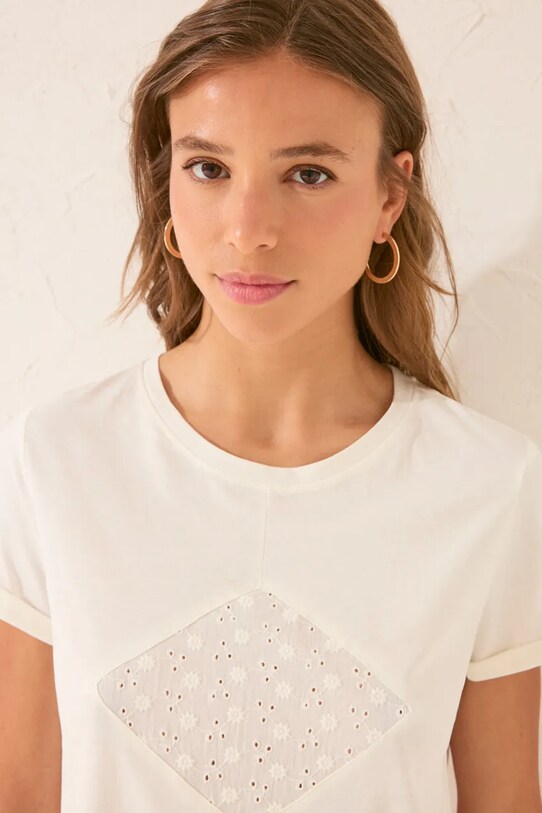 women'secret t-shirt bawełniany 3279705 beżowy SS25