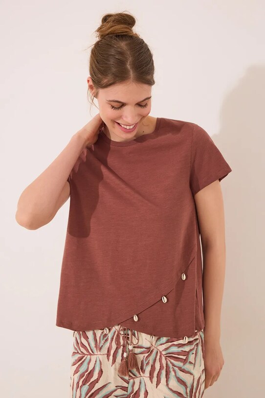 Бавовняна футболка women'secret коричневий 3279709