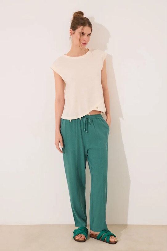 women'secret t-shirt bawełniany 3279707 beżowy