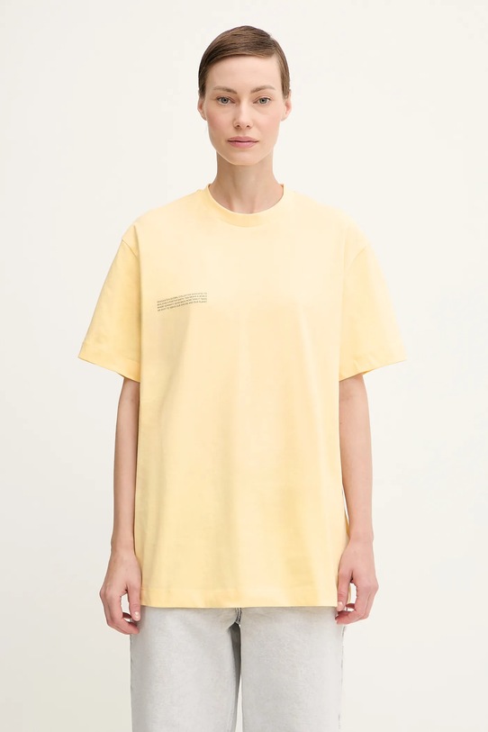 Pangaia t-shirt bawełniany Midweight T-shirt nadruk żółty 10000287.