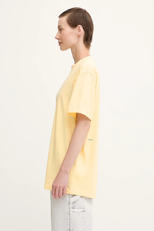 Памучна тениска Pangaia Midweight T-shirt 10000287. жълт SS25