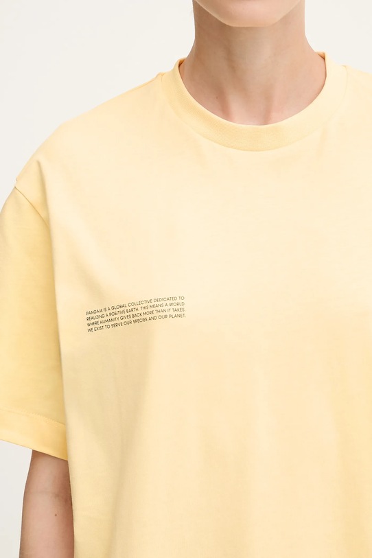 Памучна тениска Pangaia Midweight T-shirt жълт 10000287.
