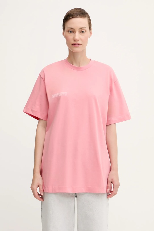 Pangaia t-shirt bawełniany Midweight T-shirt nadruk różowy 10000287.
