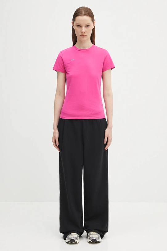 Tričko Pangaia Cotton-Stretch T-shirt 10002430 ružová
