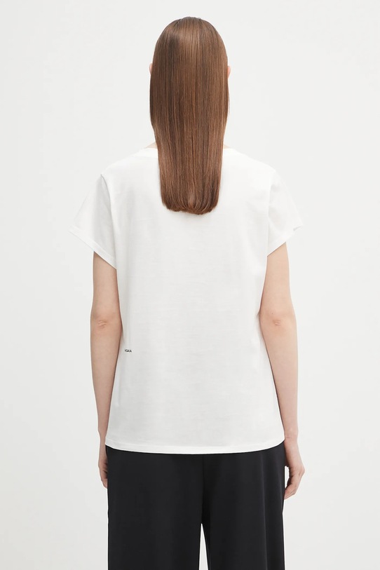 Oblečenie Bavlnené tričko Pangaia Lightweight Scoop Neck T-Shirt 10002565 biela