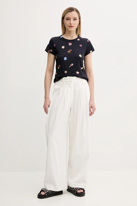 Rag & Bone t-shirt bawełniany WCC25PT016CH16 granatowy SS25