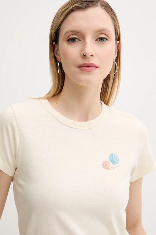 Rag & Bone t-shirt bawełniany beżowy WCC25PT030MS31