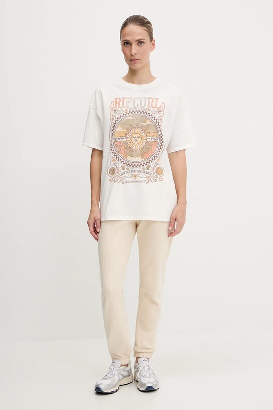 Rip Curl tricou din bumbac LUNA HERITAGE 0FWWTE alb SS25
