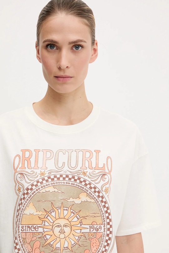 Rip Curl tricou din bumbac LUNA HERITAGE alb 0FWWTE