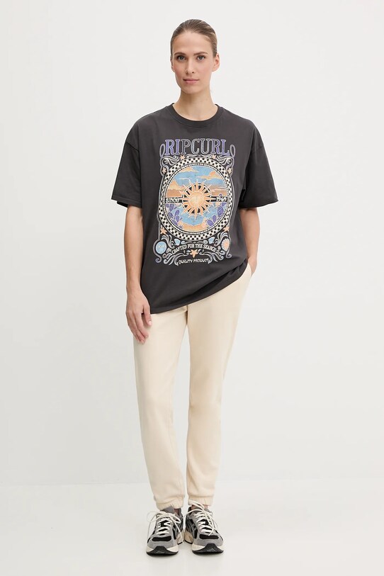Rip Curl t-shirt bawełniany LUNA HERITAGE 0FWWTE szary SS25