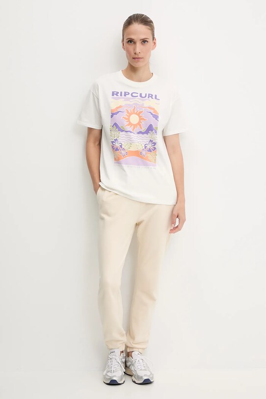 Rip Curl t-shirt bawełniany 0I1WTE biały SS25