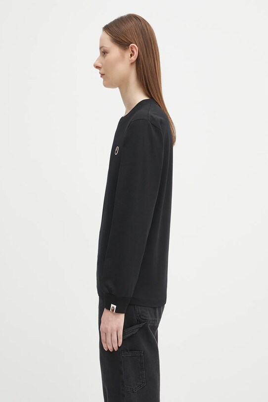 A Bathing Ape cotton longsleeve top One point 1K80211017 black SS25