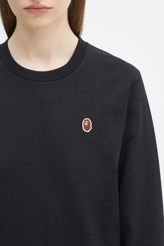 A Bathing Ape cotton longsleeve top One point black 1K80211017