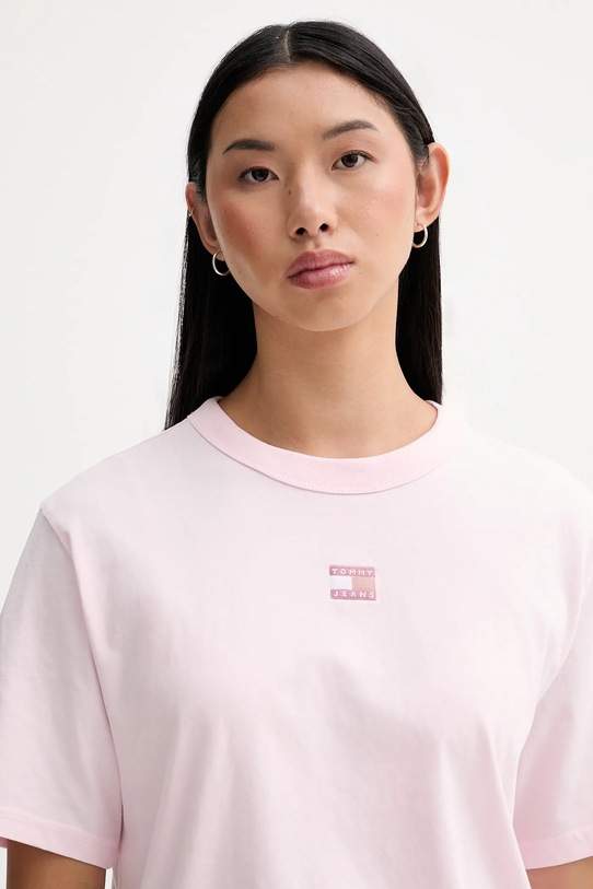 Tommy Jeans t-shirt bawełniany różowy DW0DW22202